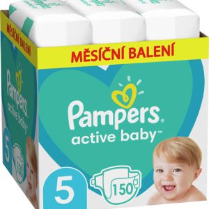 Pampers Active Baby Měsíční balení dětských plenek vel. 5 (150 ks)