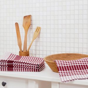 B.E.S. – Petrovice, s.r.o. Kuchyňská utěrka káro 45×70 – Bordó