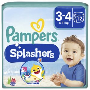 Pampers Splashers Carry Pack Baby Shark Plenkové kalhotky vel. 3 (12 ks)