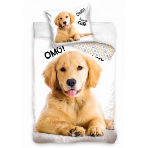 TipTrade Povlečení bavlněné 140×200 +70×90 – Štěňátko Zlatý retrívr