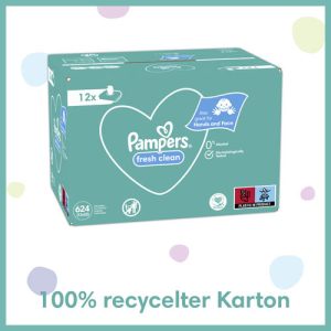 Pampers Fresh Clean Dětské vlhčené ubrousky (12× 52 ks)