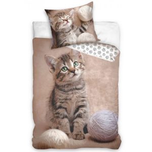 TipTrade Bavlněné povlečení 140×200 + 70×90 cm – Koťátko Mourek a Klubíčko