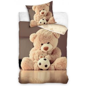 TipTrade Povlečení bavlněné 140×200 +70×90 – Plyšový Medvídek s Balónem