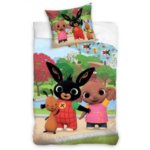 TipTrade Povlečení bavlněné licenční 140×200 +70×90 – Povlečení bavlněné 140×200 +70×90 – Zajíček Bing, Sula a Flop v Parku