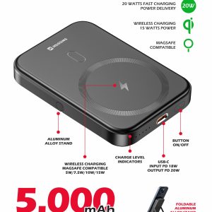 SWISSTEN Powerbanka PD 20W 5000 mAh (kompatibilní s MagSafe)