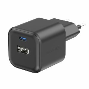 SWISSTEN Síťový adaptér GaN 1x USB-C 20W PD a 1x USB-A 18W QC Barva: Černá