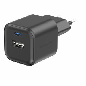 SWISSTEN Síťový adaptér GaN 1x USB-C 35W PD a 1x USB-A 27W QC Barva: Černá