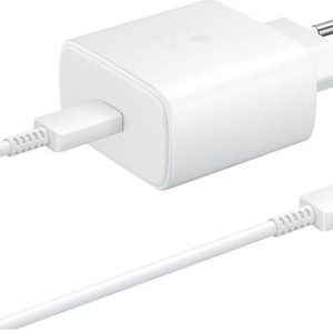 SAMSUNG nabíječka + kabel USB-C/USB-C, 1,8 metru, rychlonabíjení, 45 W Barva: Bílá