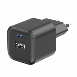 SWISSTEN Síťový adaptér 12W 1x USB-C  a 1x USB-A Barva: Černá