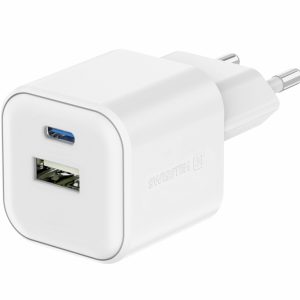 SWISSTEN Síťový adaptér 12W 1x USB-C  a 1x USB-A Barva: Bílá