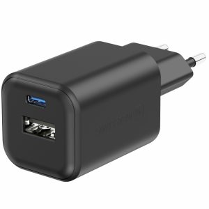 SWISSTEN Síťový adaptér GaN 1x USB-C 45W PD a 1x USB-A 18W QC Barva: Černá