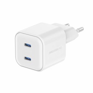 SWISSTEN Síťový adaptér GaN 2x USB-C Power Delivery 20 W Barva: Bílá