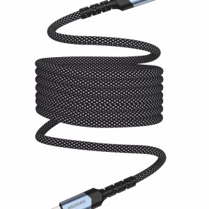 SWISSTEN Magnetický datový kabel samonavíjecí USB-C/Lightning, 1 m