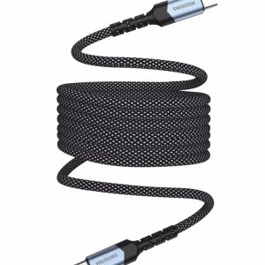 SWISSTEN Magnetický datový kabel samonavíjecí USB-C/USB-C, 1 m