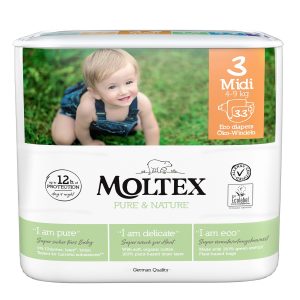 Moltex Pure & Nature Midi 4–9 kg (33 ks), eko pleny