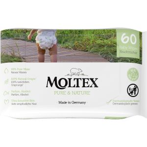 Moltex Pure & Nature EKO vlhčené ubrousky na bázi vody 60 ks