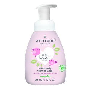 Attitude Baby leaves Dětská mycí pěna bez vůně 2v1 (295 ml)
