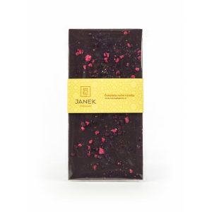 JANEK 64% Čokoláda tmavá s drcenou lyofilizovanou malinou a ostružinou 85g