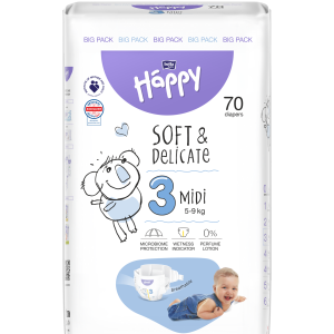 Bella Baby Happy Dětské pleny Midi Big Pack vel. 3 (70 ks)