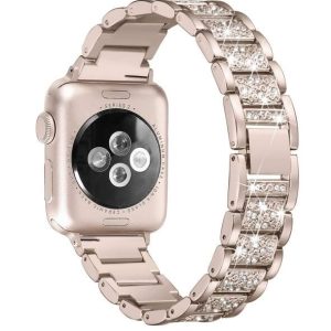 eses Kovový luxusní řemínek pro Apple Watch – Písková zlatá 42mm, 44mm, 45mm, 49mm