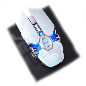 Drátová myš s barevným podsvícením – Bílá