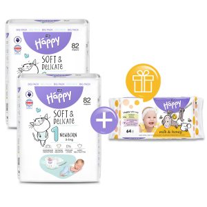 2x Bella Baby Happy Dětské pleny New Born Big Pack vel. 1 (82 ks)