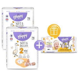 2x Bella Baby Happy Dětské pleny Mini Big Pack vel. 2 (78 ks)