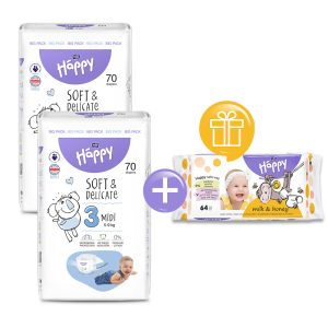 2x Bella Baby Happy Dětské pleny Midi Big Pack vel. 3 (70 ks)