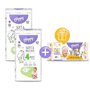 2x Bella Baby Happy Dětské pleny Maxi Big Pack vel. 4 (62 ks)