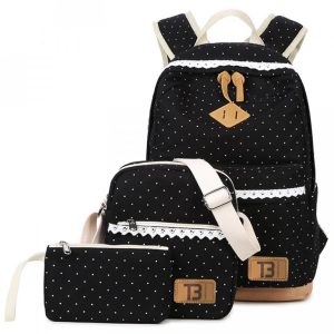 Sada batoh a kabelka Canvas TopBags dot Černá 16 l