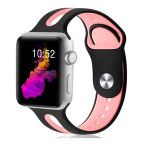 eses Dvoubarevný řemínek pro Apple Watch – Černo růžový 42mm, 44mm, 45mm, 49mm