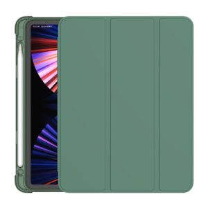 Pouzdro z PU kůže pro Apple iPad Pro 11 (2021) + slot pro Apple Pencil – zelená