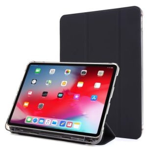 Pouzdro z PU kůže pro Apple iPad Pro 12.9 (2021) + slot pro Apple Pencil – černá