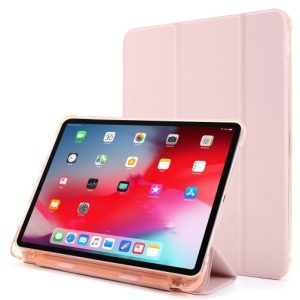 Pouzdro z PU kůže pro Apple iPad Pro 12.9 (2021) + slot pro Apple Pencil – zlatá