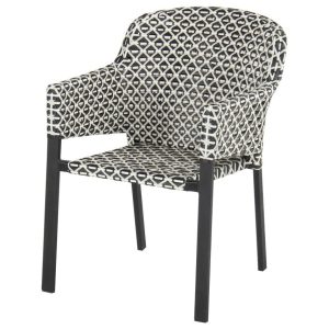 Kelly zahradní jídelní židle – výplet Black & White