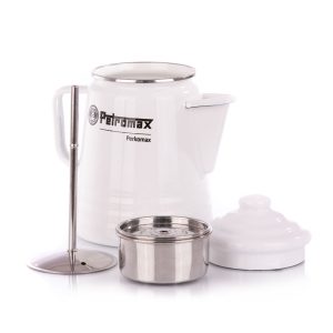 Petromax konvice Perkomax na otevřený oheň bílá