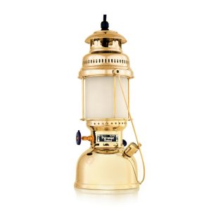 Petromax petrolejová lampa HK500 – leštěná mosaz