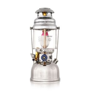Petromax petrolejová lampa HK500 – pochromovaná mosaz