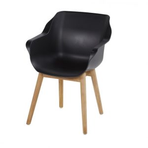 Hartman Sophie Teak Zahradní Jídelní Židle s područkami – černá