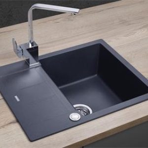 Concept Granitový dřez s odkapem DG05C45dg Cubis TMAVĚ ŠEDÝ