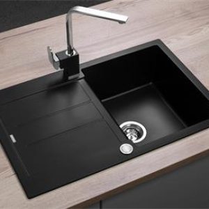 Concept Granitový dřez s odkapem DG10C45bc Cubis ČERNÝ