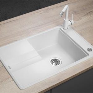 Concept Granitový dřez s odkapem DG10N50wh Nobles BÍLÝ