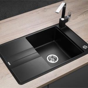 Concept Granitový dřez s odkapem DG10N50bc Nobles ČERNÝ