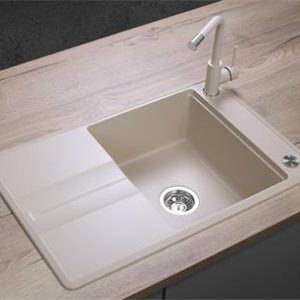 Concept Granitový dřez s odkapem DG10N50be Nobles BÉŽOVÝ