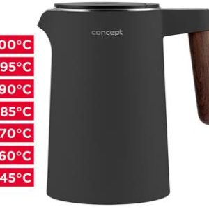 Concept Rychlovarná konvice s regulací teploty 1,5 l NORWOOD, tmavě šedá RK3305