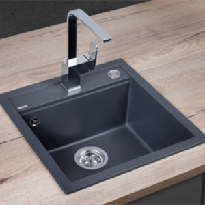 Concept Granitový dřez bez odkapu DG00C50dg Cubis TMAVĚ ŠEDÝ