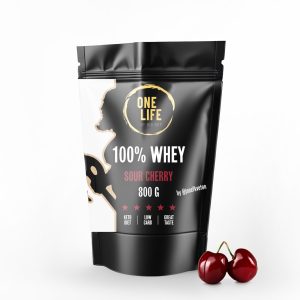 ONE LIFE 100 % Whey Protein s příchutí višně 800g @josefkveton